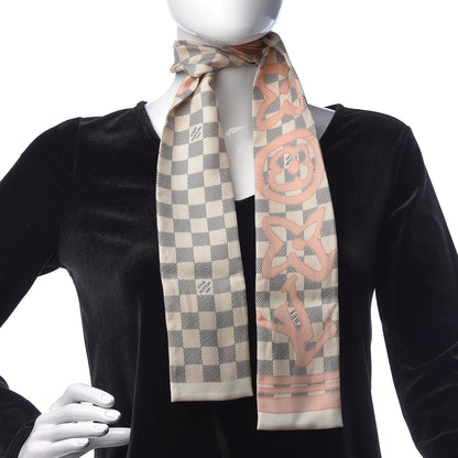 Louis Vuitton Silk Damier Azur Tahitienne Bandeau Rose Ballerine 2 of 4