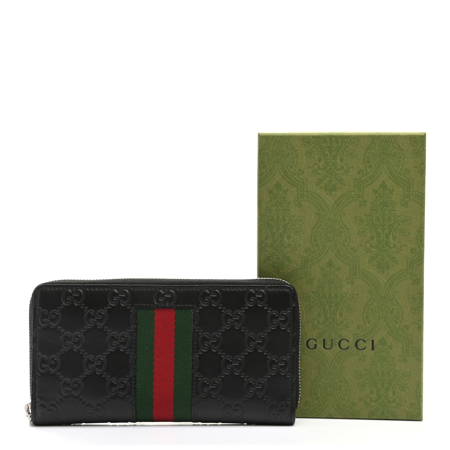 Gucci Guccissima Web Zip Around Wallet Black 8 of 8