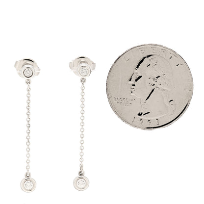 Tiffany Sterling Silver Diamond .24ct Elsa Peretti Diamonds by the Yard Drop Earrings 2 of 7