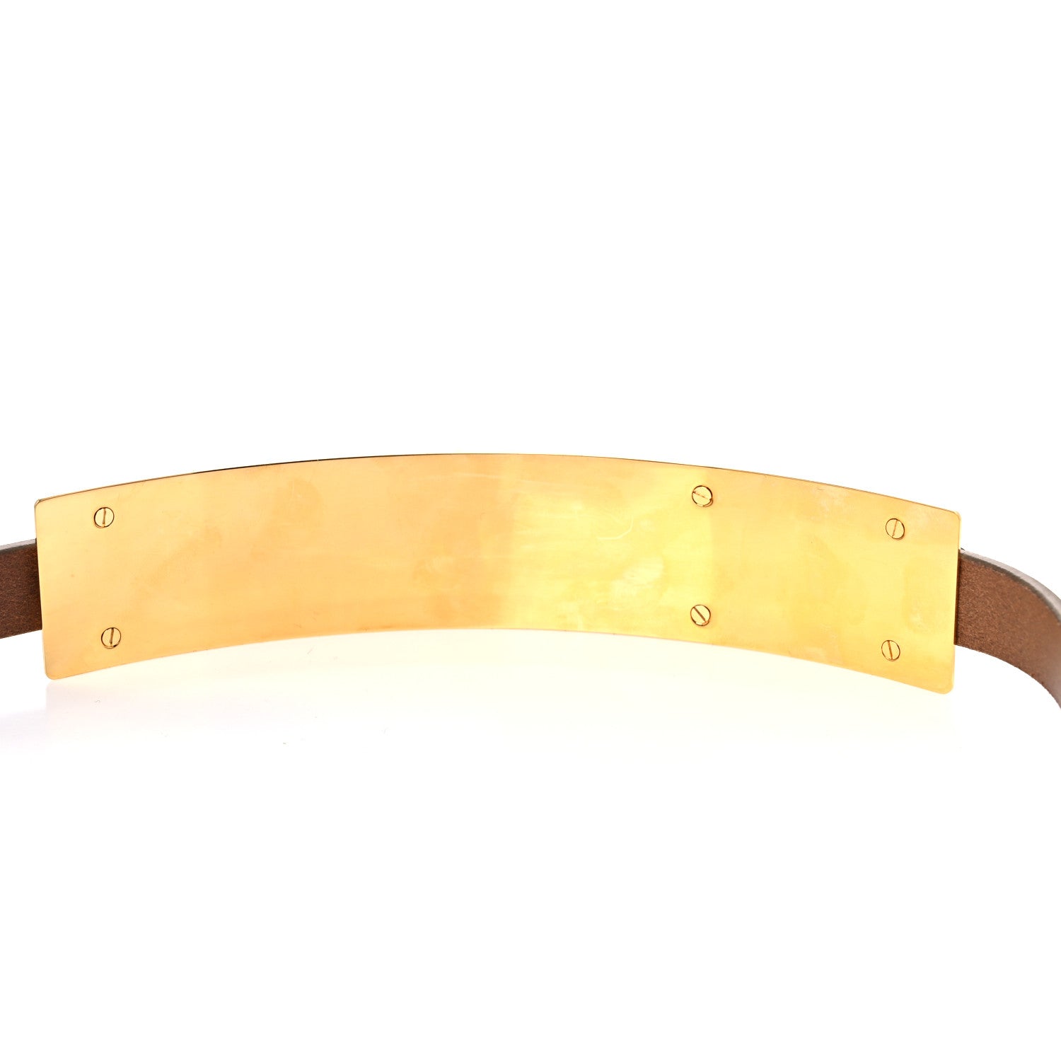 Gucci Calfskin Metal Belt 80 32 Brown 5 of 5