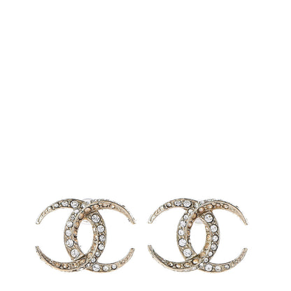 Chanel Crystal CC Moon Earrings Gold 1 of 5