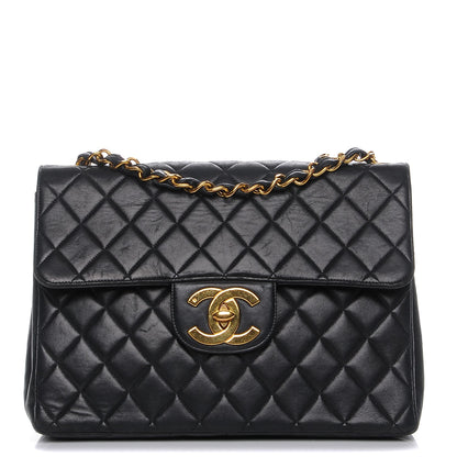 Chanel Lambskin Quilted Jumbo Single Flap Black 1 of 8