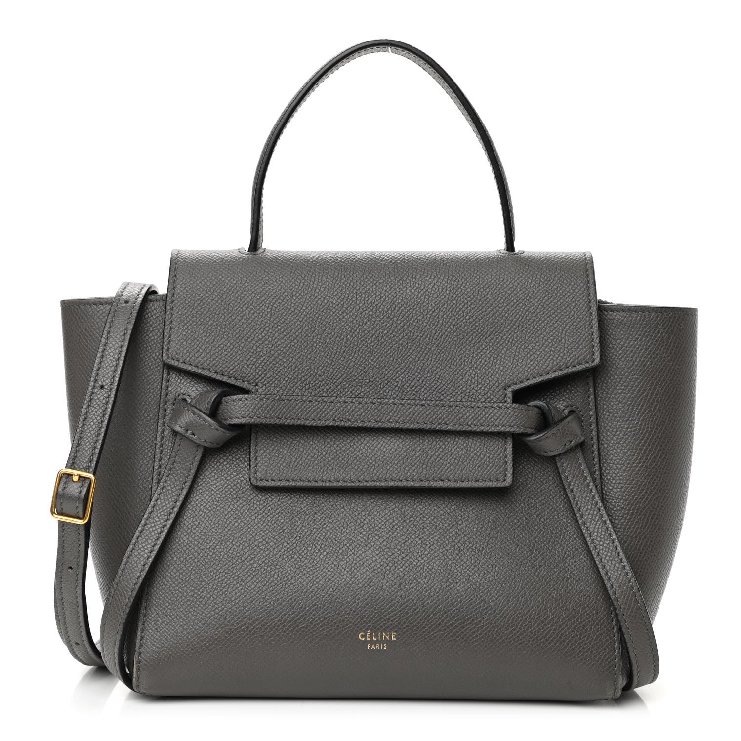 Celine Grained Calfskin Nano Belt Bag Grey 1 of 9