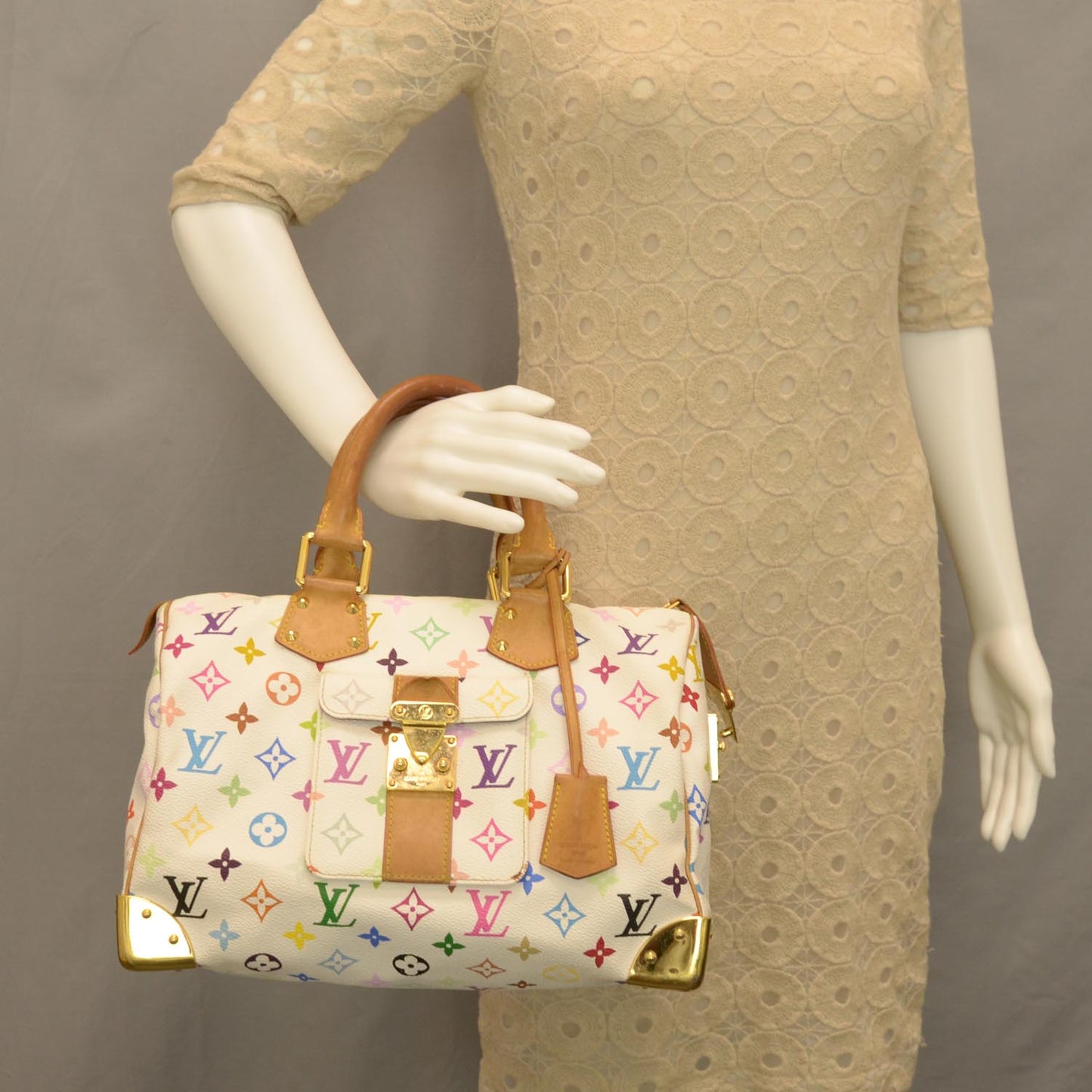 Monogram Multicolor Speedy 30 White