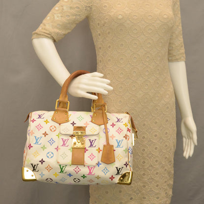 Louis Vuitton Monogram Multicolor Speedy 30 White 2 of 7