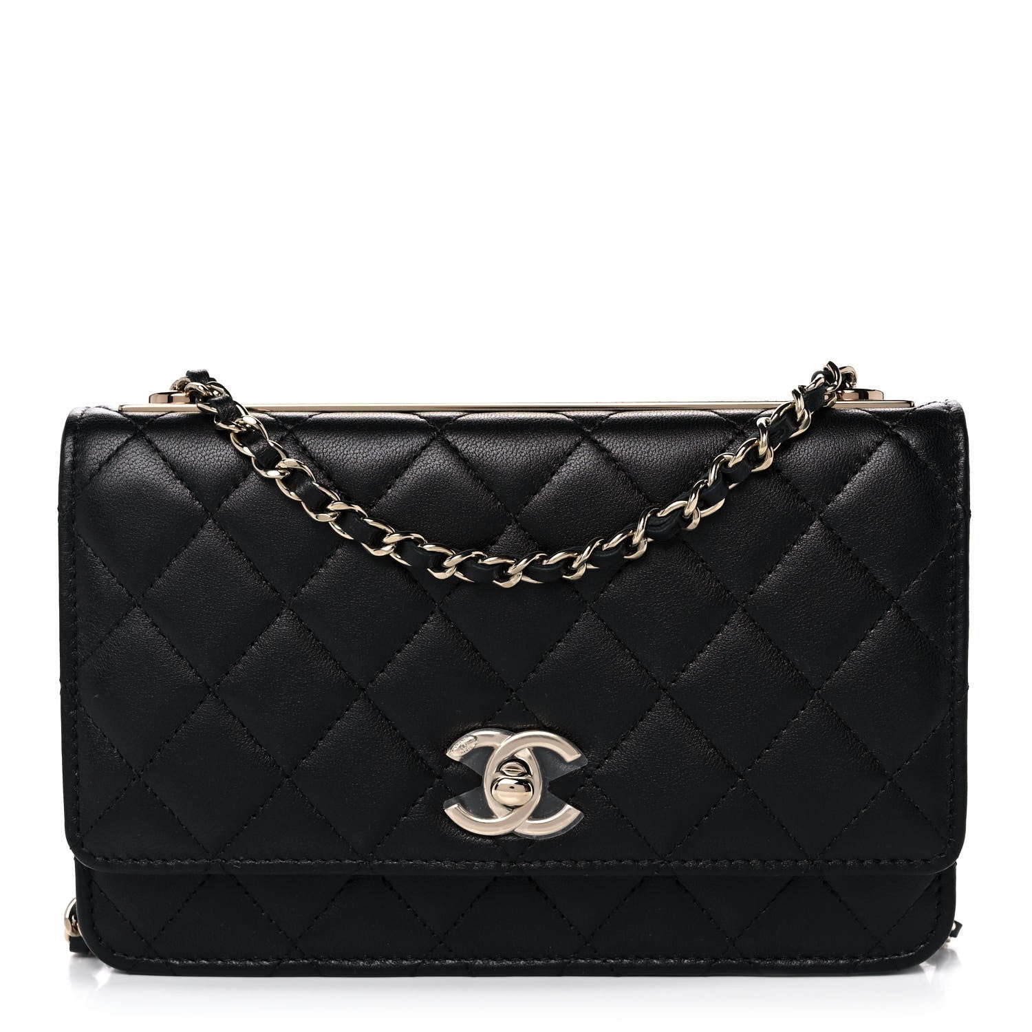 Chanel Lambskin Quilted Trendy CC Wallet On Chain WOC Black 1 of 11