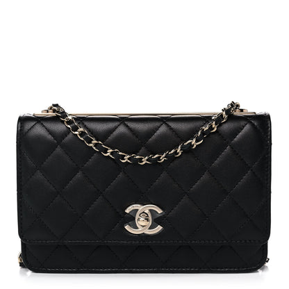 Chanel Lambskin Quilted Trendy CC Wallet On Chain WOC Black 1 of 11