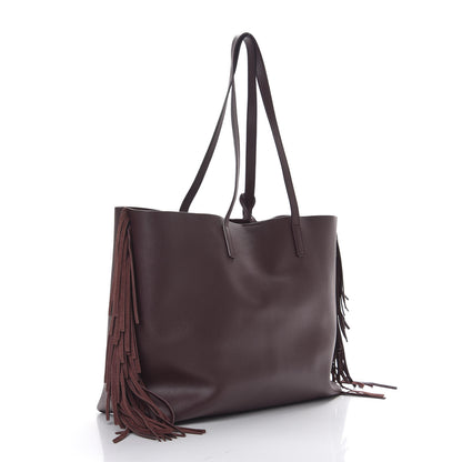 Saint Laurent Calfskin Large Fringe Shopping Tote Amaranto 2 of 10