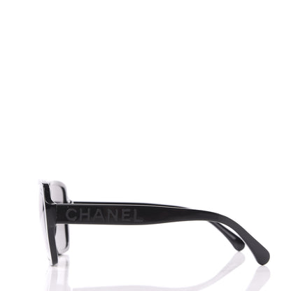 Chanel Acetate Polarized Square Sunglasses 5408 Black 3 of 8
