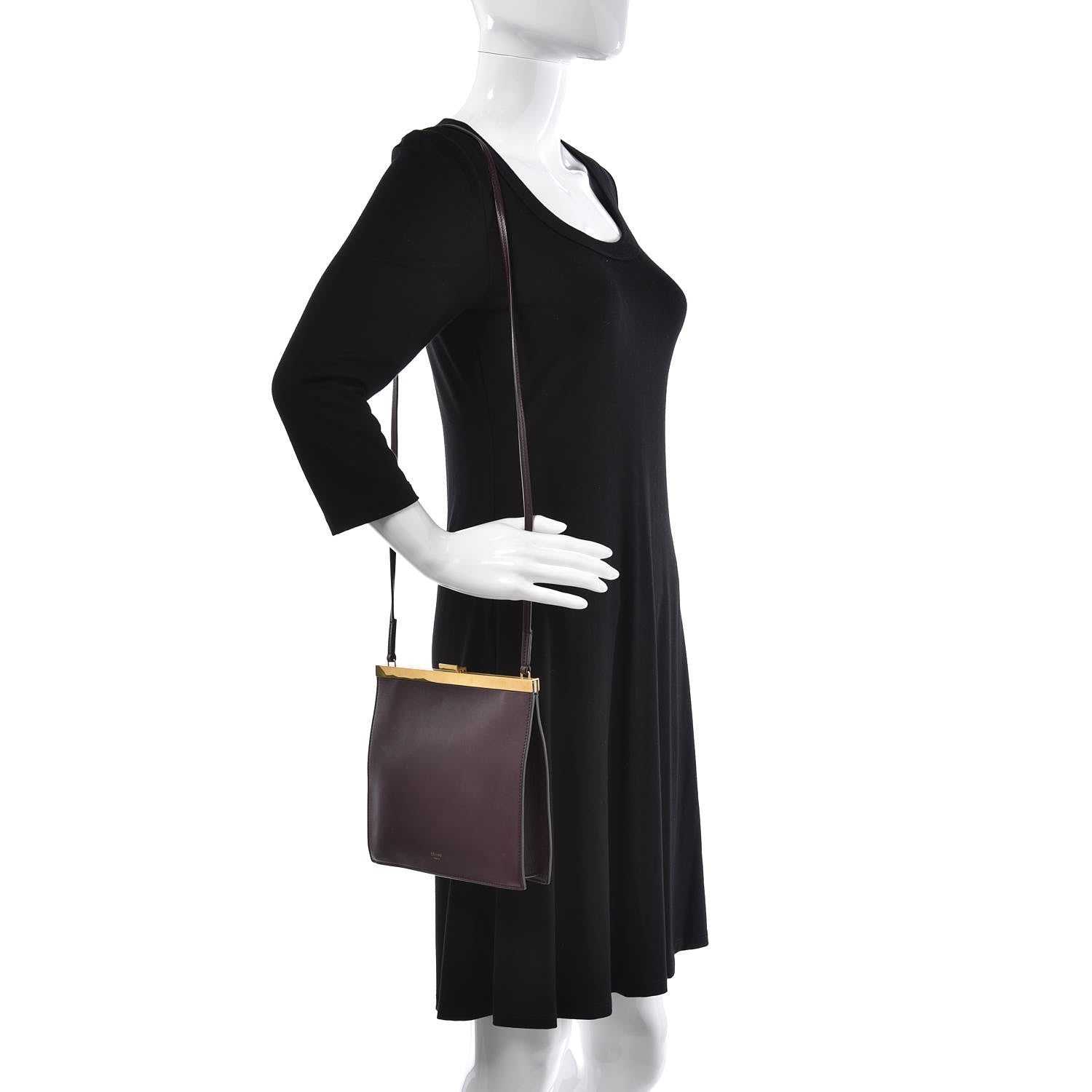 Celine Smooth Calfskin Mini Clasp Bag Bordeaux 2 of 6