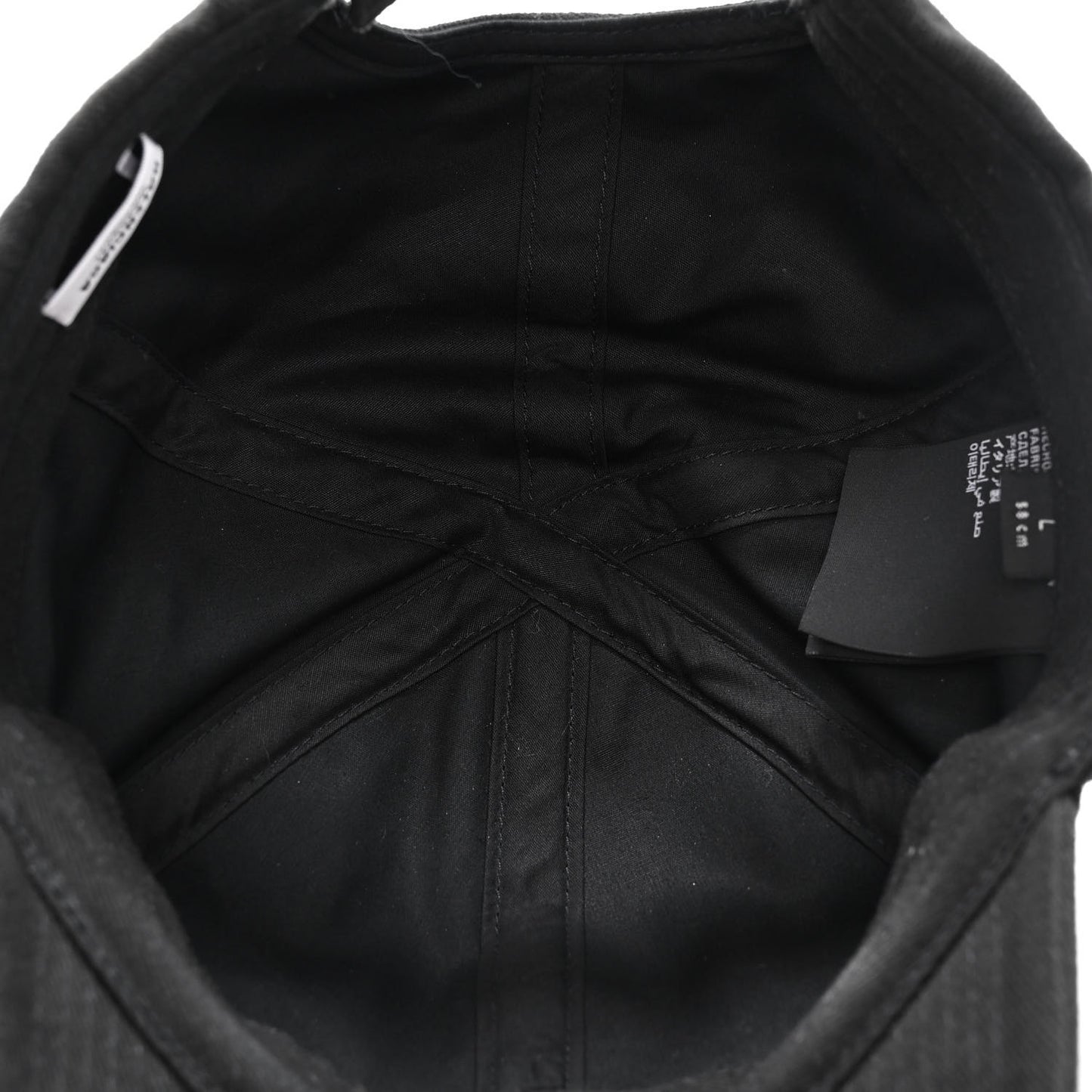 Cotton Logo Classic Baseball Cap 58 L Black White