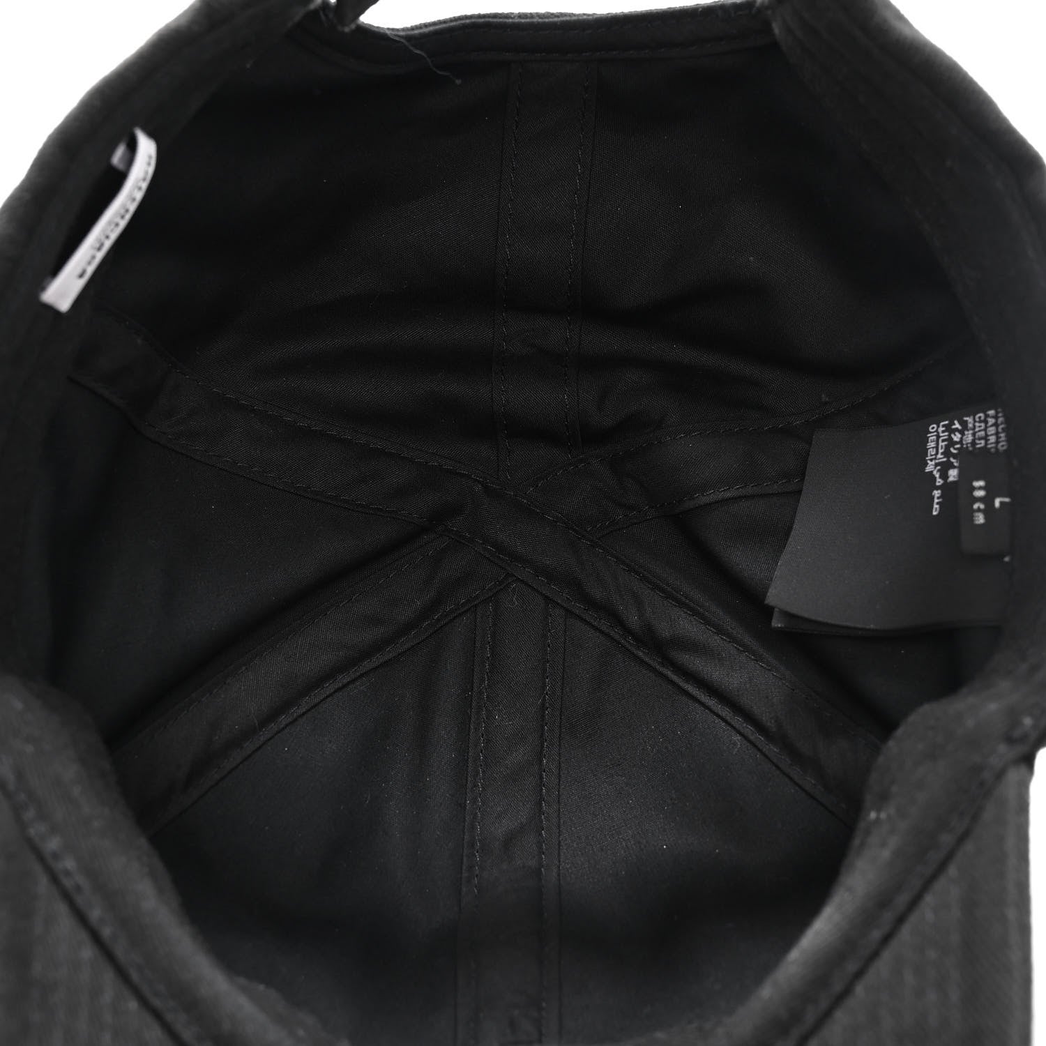 Balenciaga Cotton Logo Classic Baseball Cap 58 L Black White 7 of 10