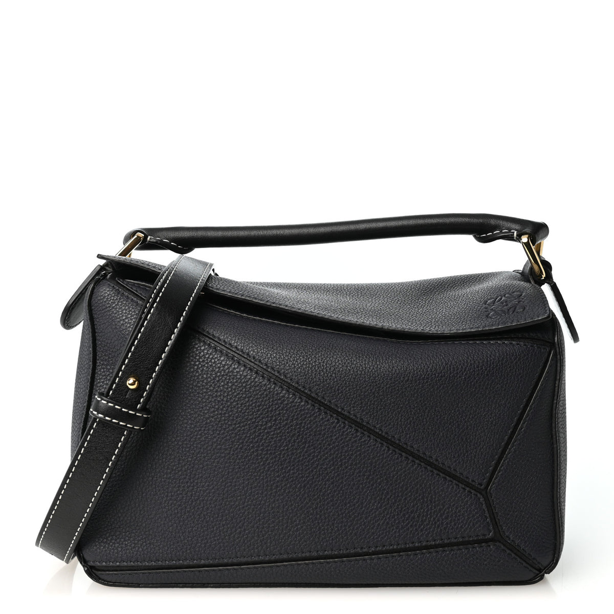 Loewe Calfskin Small Puzzle Bag Midnight Blue Black 1 of 9