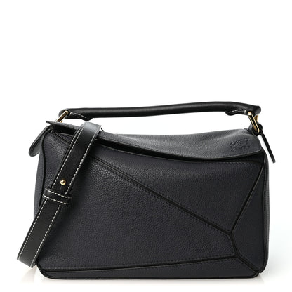 Loewe Calfskin Small Puzzle Bag Midnight Blue Black 1 of 9