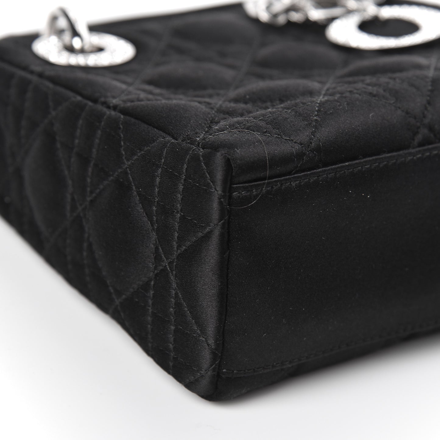 Satin Swarovski Crystal Cannage Mini Lady Dior Black