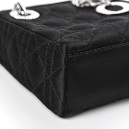 Christian Dior Satin Swarovski Crystal Cannage Mini Lady Dior Black 8 of 10