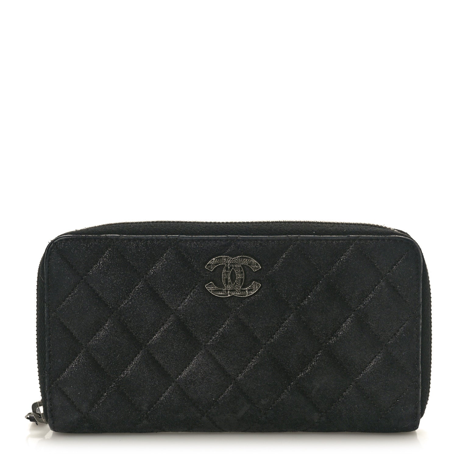 Chanel Iridescent Lambskin Quilted CC Long Zipped Wallet Black 1 of 8