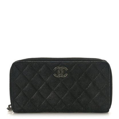 Chanel Iridescent Lambskin Quilted CC Long Zipped Wallet Black 1 of 8