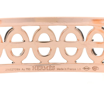 Hermes 18K Rose Gold Diamond PM Chaine d'Ancre Divine Cuff Bracelet LG 3 of 4