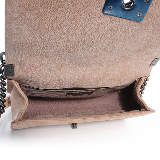 Chanel Iridescent Caviar Medium Boy Flap Beige 5 of 7