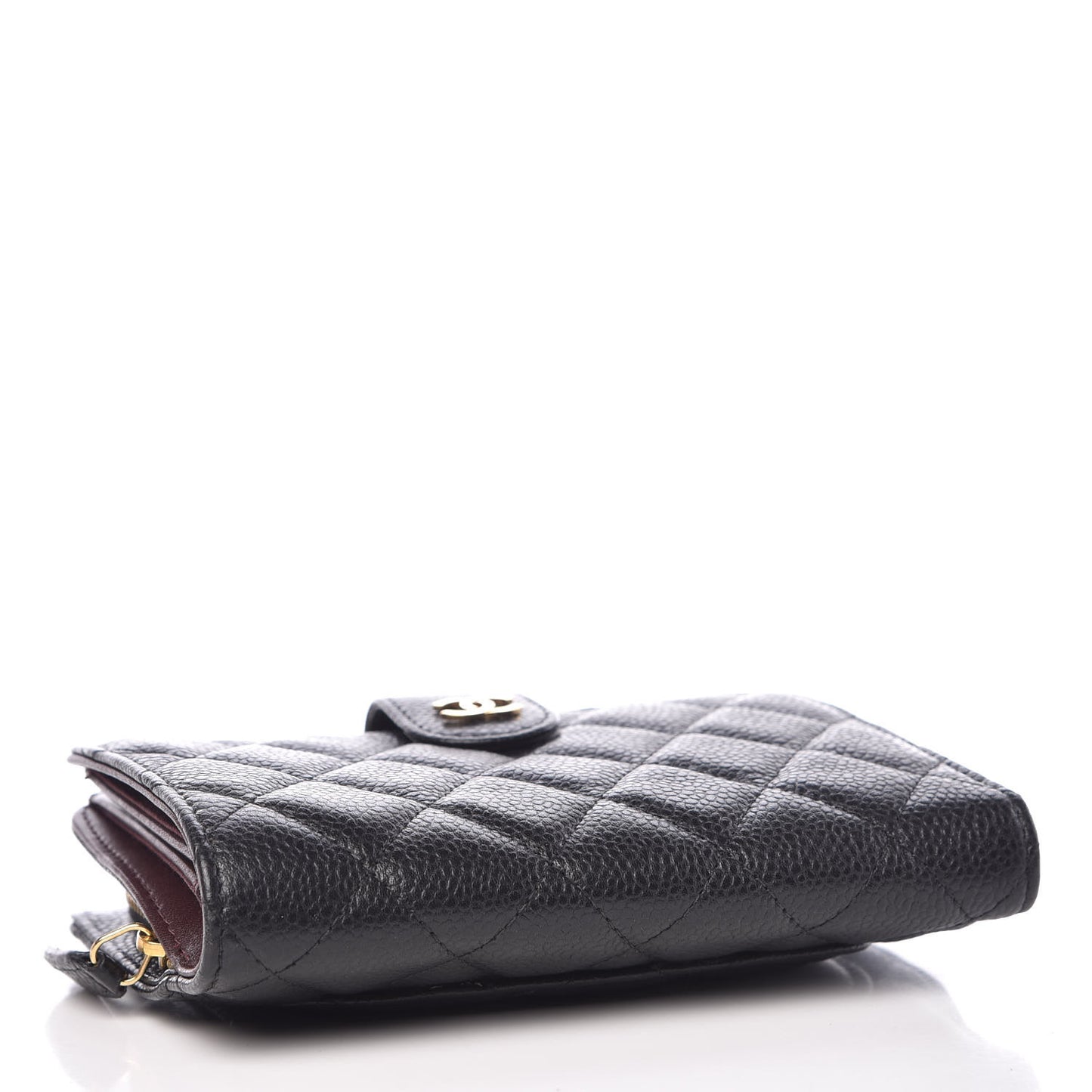 Caviar Quilted Zipped Pocket Wallet Black