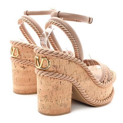Valentino Garavani Calfskin Vlogo Summerblocks Platform Sandals 40 Rose Cannelle 5 of 9