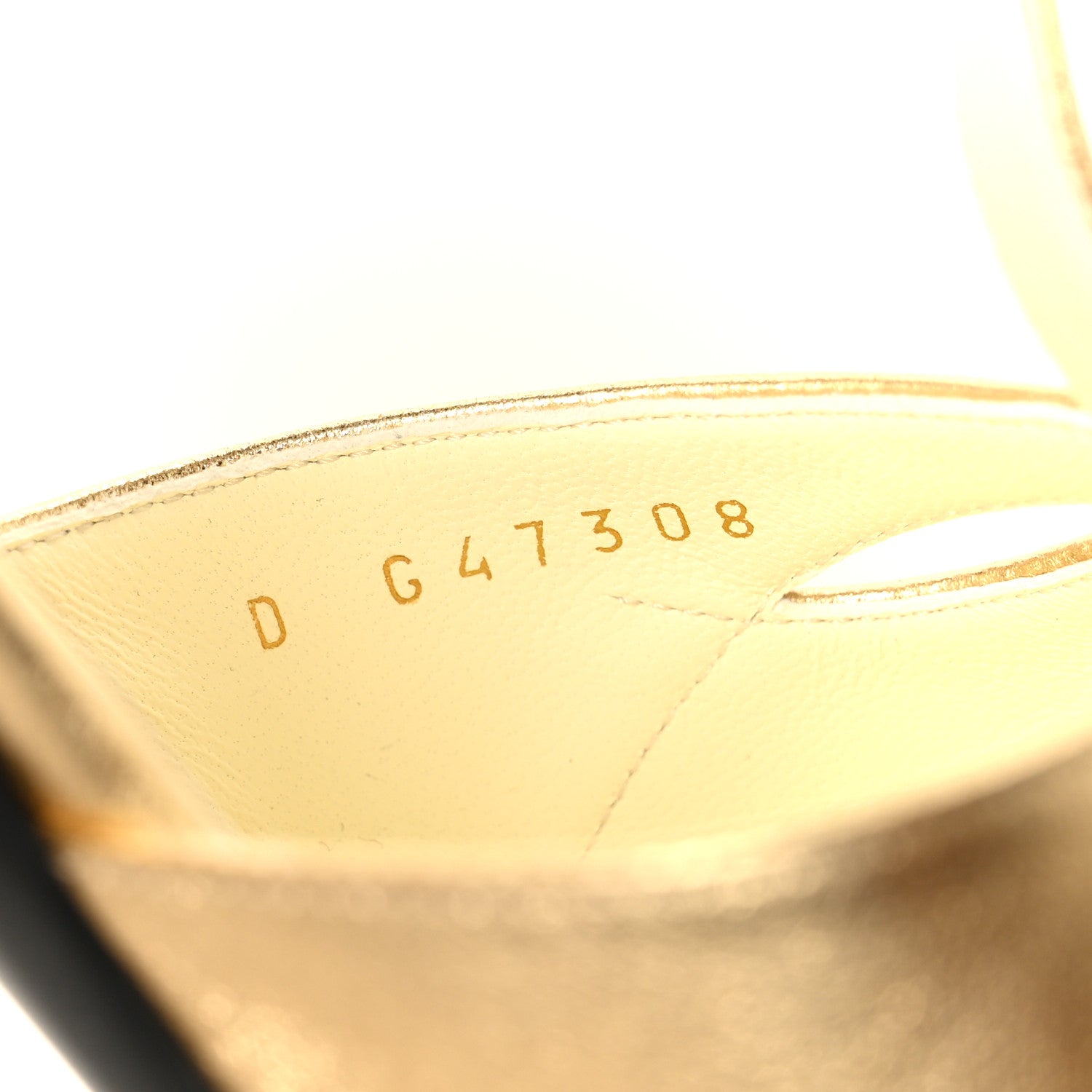 Chanel Laminated Lambskin Cap Toe Pumps 38.5 Gold Black 9 of 10