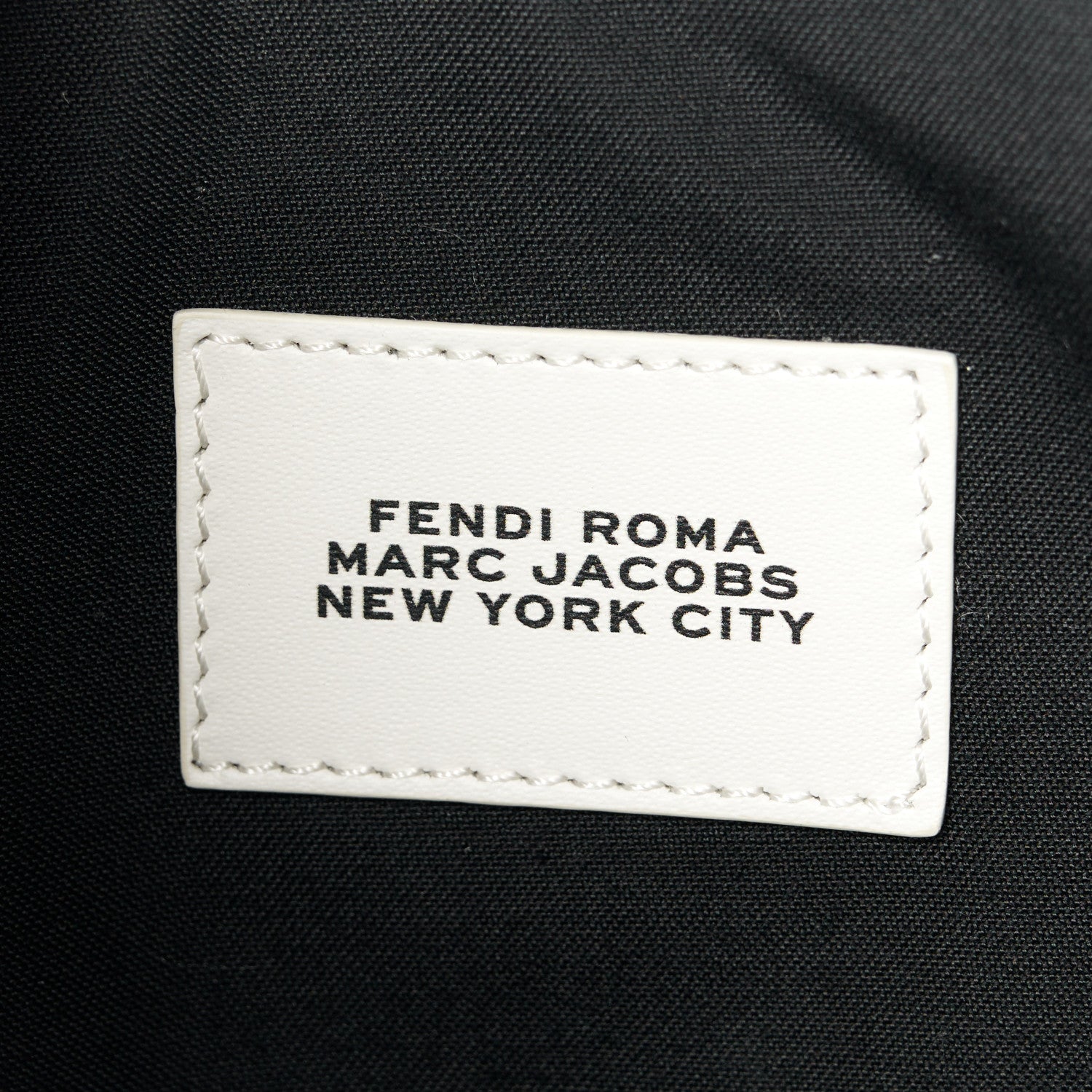 Fendi X MARC JACOBS Nappa Vitello King Logo Print Large Flat Pouch Black White 6 of 9
