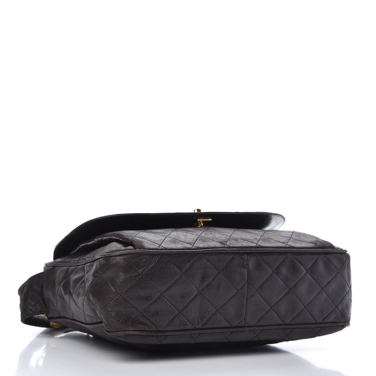 Lambskin Quilted Tassel Flap Camera Case Brown