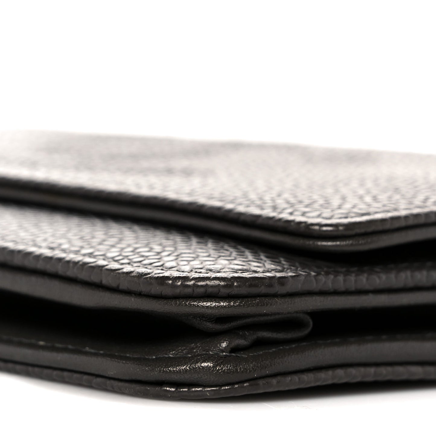 Metallic Caviar Timeless CC Wallet On Chain WOC Dark Silver
