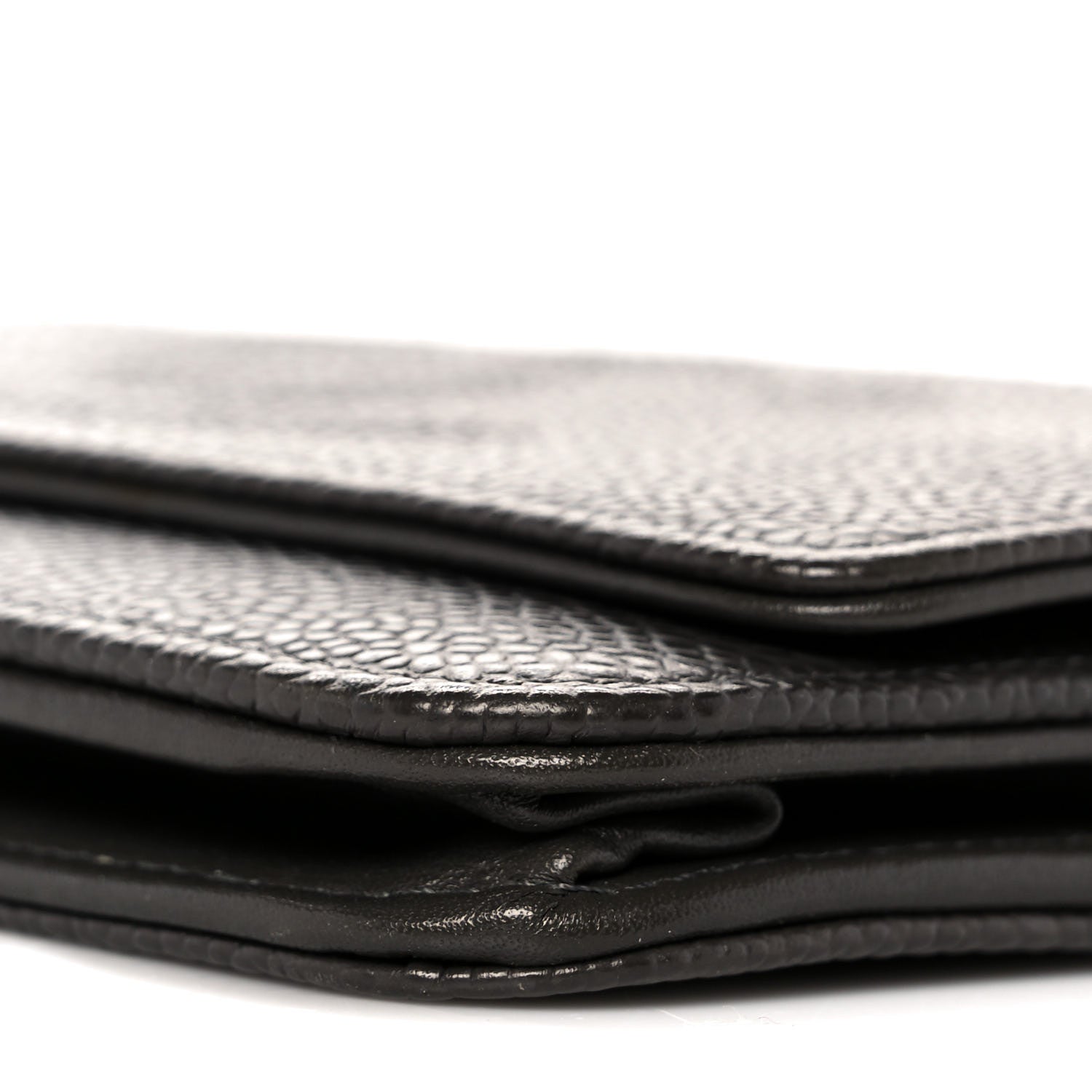 Chanel Metallic Caviar Timeless CC Wallet On Chain WOC Dark Silver 10 of 12