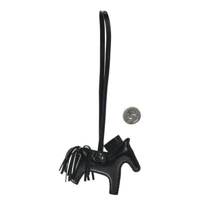 Hermes Milo Lambskin Matte Alligator Touch Grigri Rodeo Horse Bag Charm PM Black 2 of 4