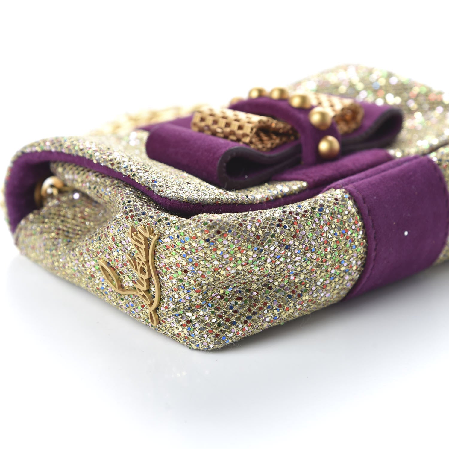 Christian Louboutin Glitter Sweety Charity Crossbody Bag Multicolor Gold 6 of 9