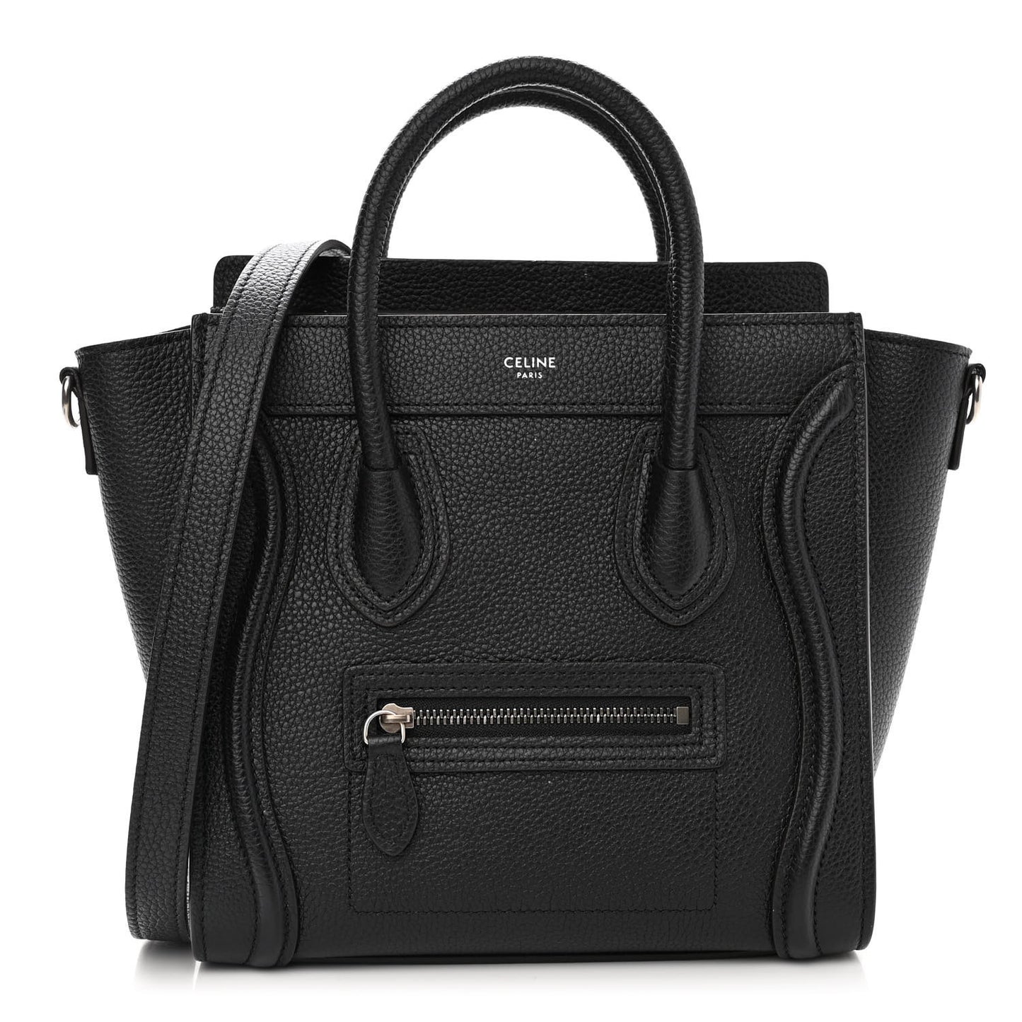 Drummed Calfskin Nano Luggage Black