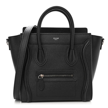 Celine Drummed Calfskin Nano Luggage Black 1 of 11