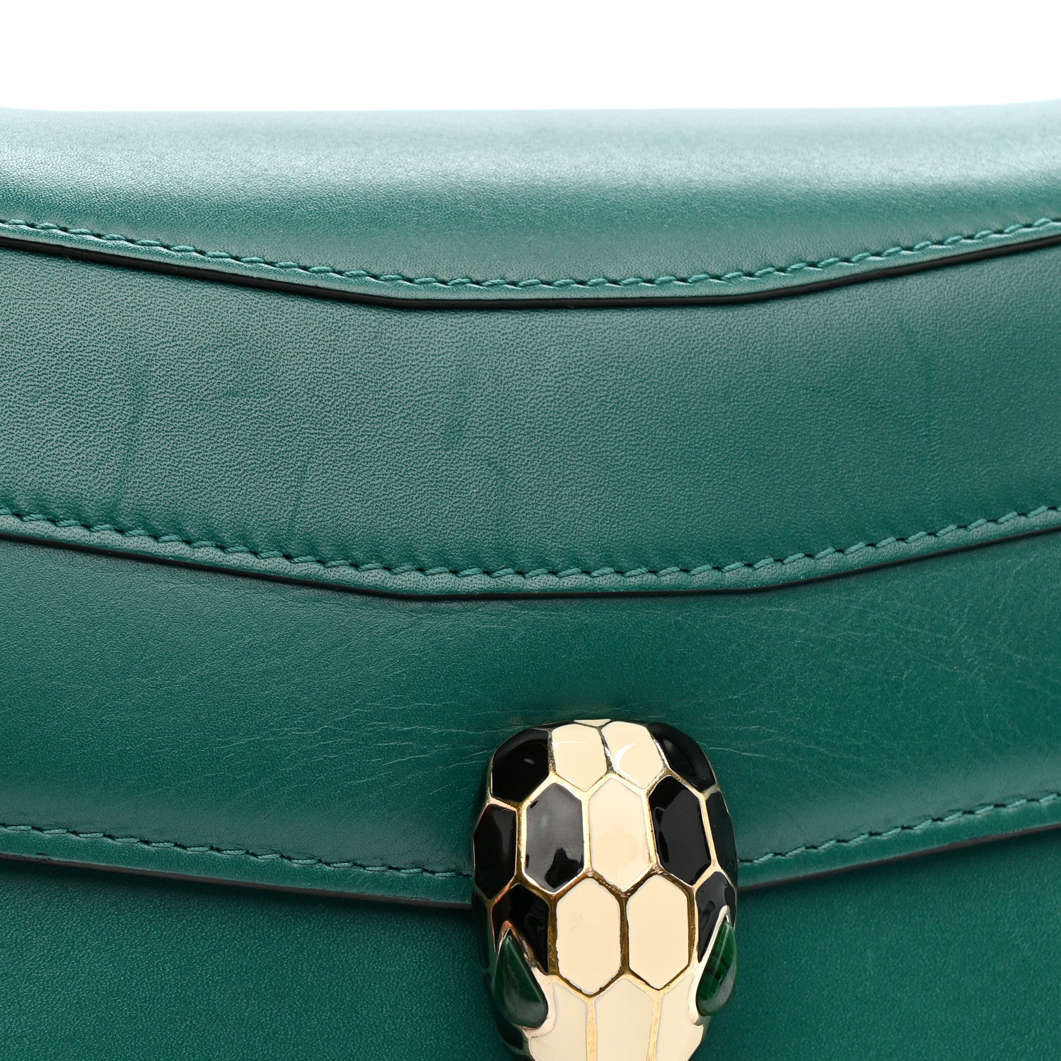 Bulgari Calfskin Serpenti Forever Shoulder Bag Emerald Green 15 of 16