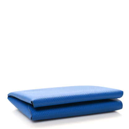 Hermes Epsom Calvi Duo Card Case Bleu Zanzibar 4 of 9