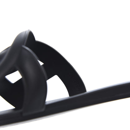 Hermes Rubber Aloha Sandals 37 Black 8 of 9