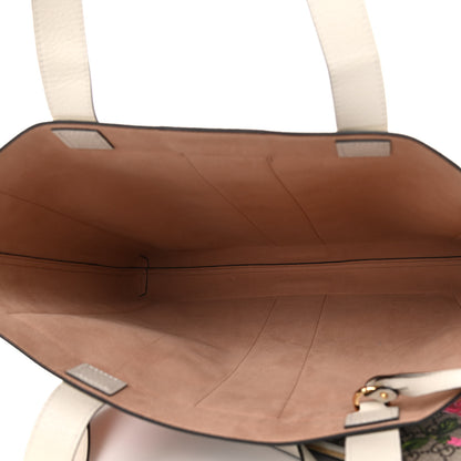 Gucci GG Supreme Monogram Flora Web Ophidia Vertical Shopping Tote White 7 of 10