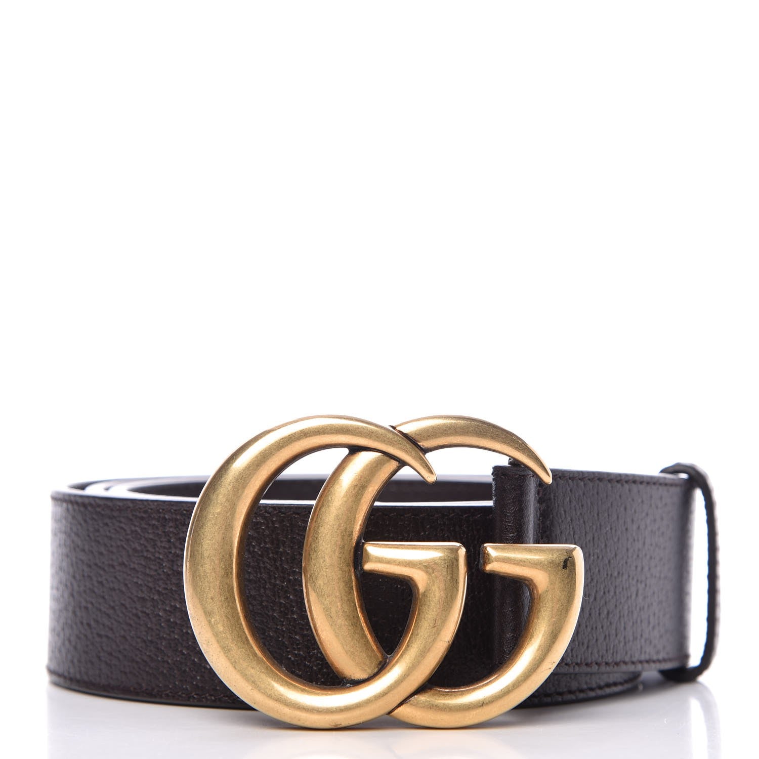 Gucci Textured Dollar Calfskin Double G 40mm Belt 95 38 Dark Cocoa 1 of 6