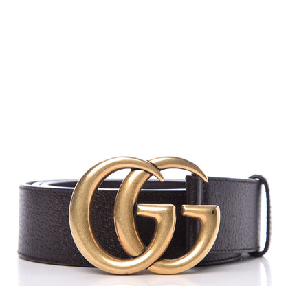 Gucci Textured Dollar Calfskin Double G 40mm Belt 95 38 Dark Cocoa 1 of 6