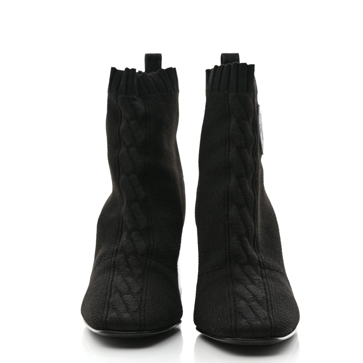 Hermes Knit Calfskin Volver 60 Ankle Boots 35 Black 2 of 9