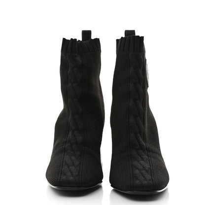 Hermes Knit Calfskin Volver 60 Ankle Boots 35 Black 2 of 9