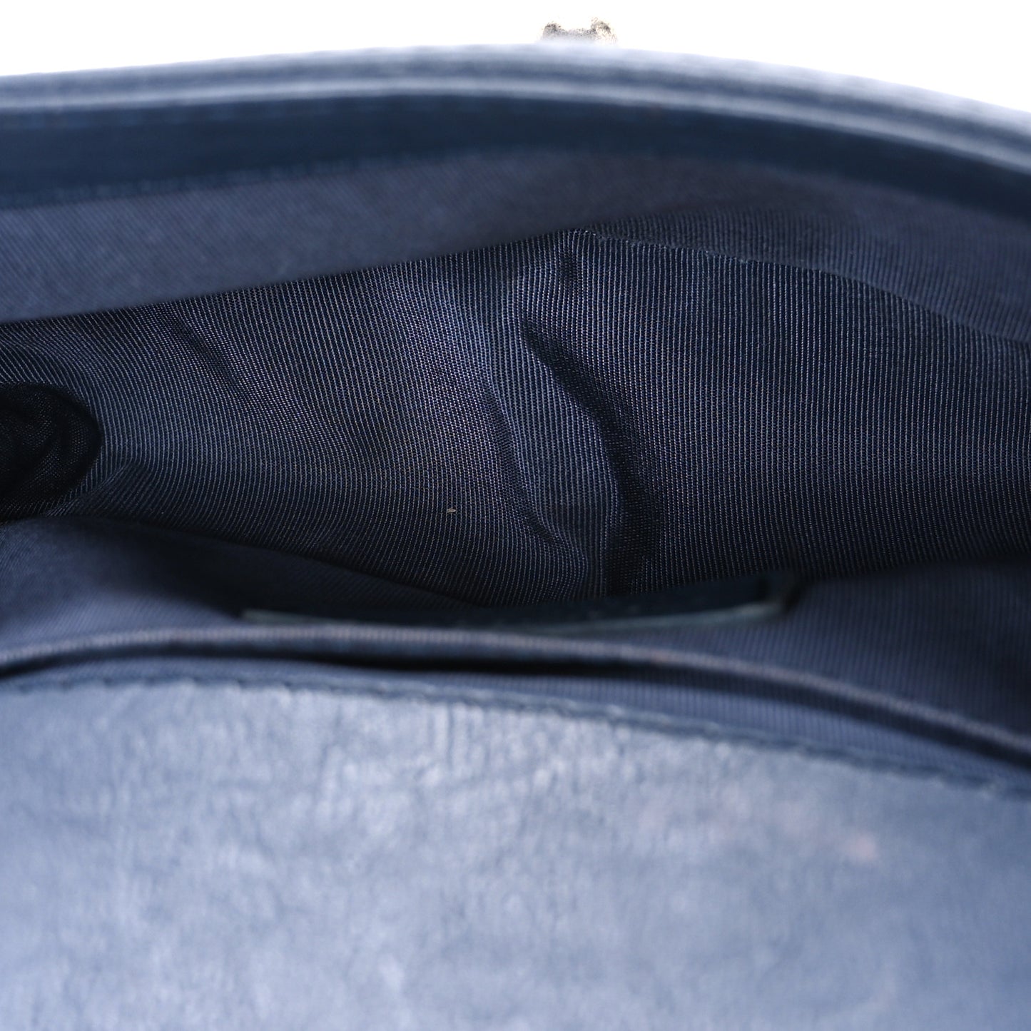 Calfskin Quilted Small Top Handle Boy Flap Navy