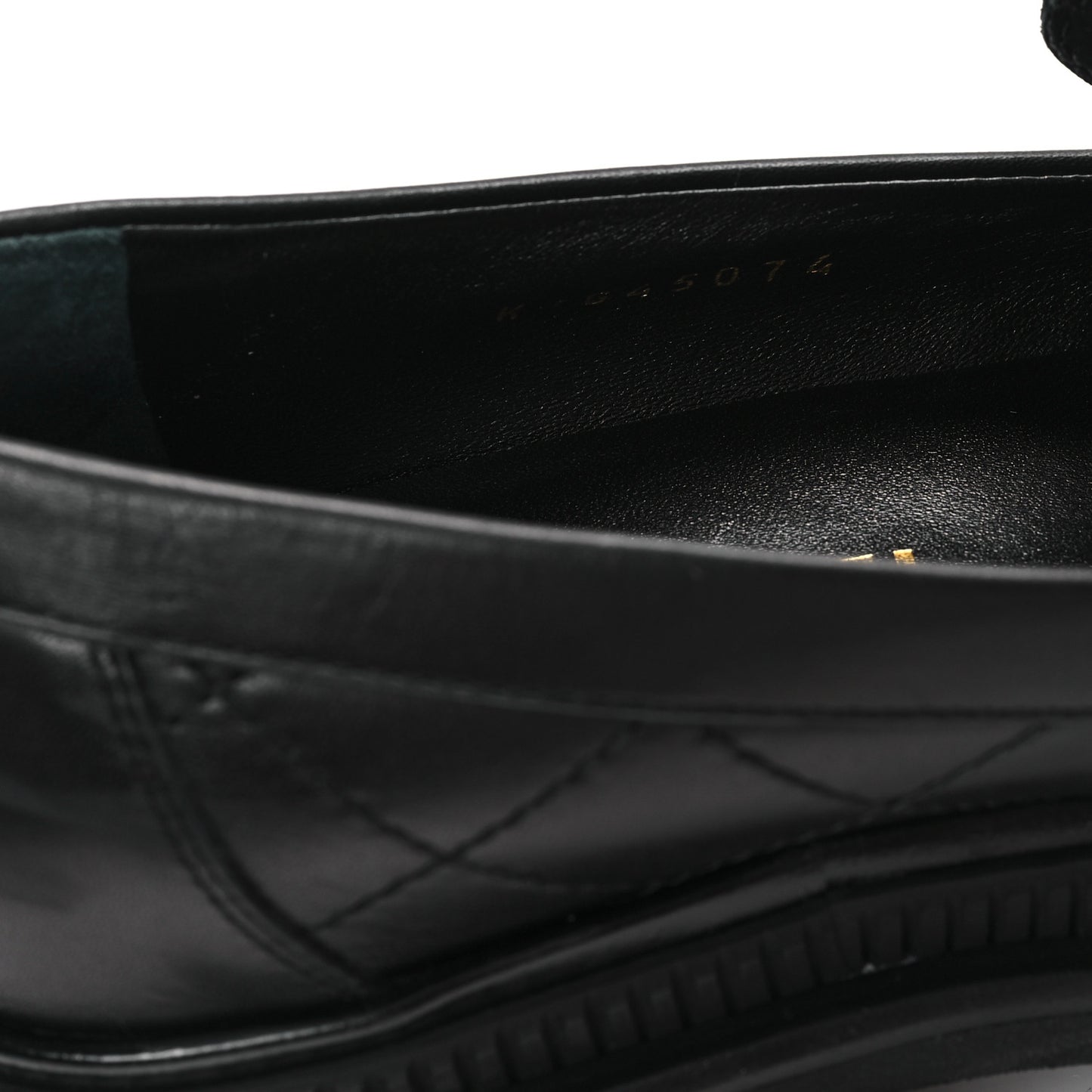 Calfskin Quilted CC Mocassin Loafers 36.5 Black