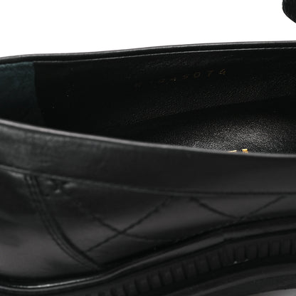 Chanel Calfskin Quilted CC Mocassin Loafers 36.5 Black 9 of 10