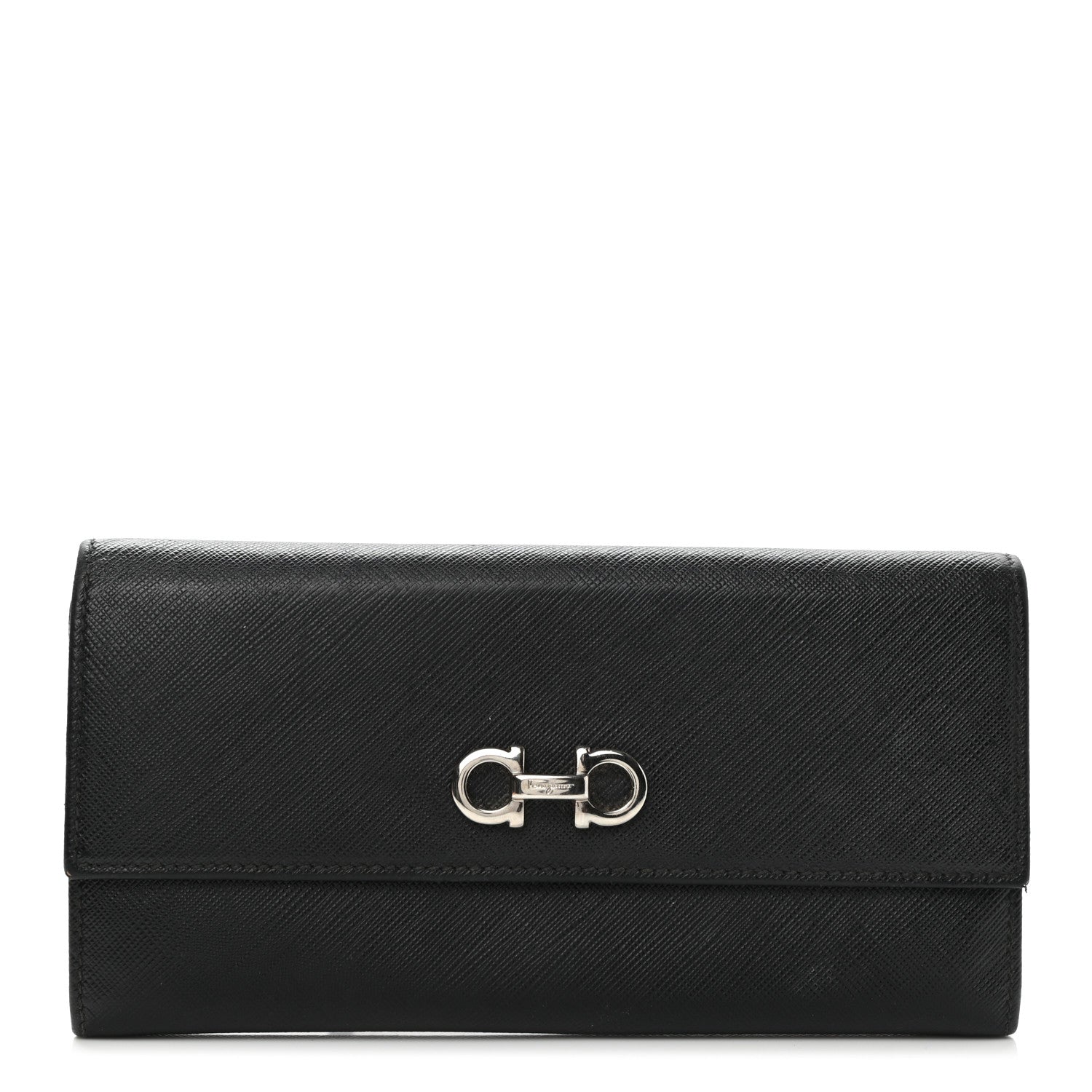 Salvatore Ferragamo Grained Calfskin Wallet Black 1 of 8