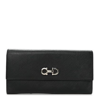 Salvatore Ferragamo Grained Calfskin Wallet Black 1 of 8