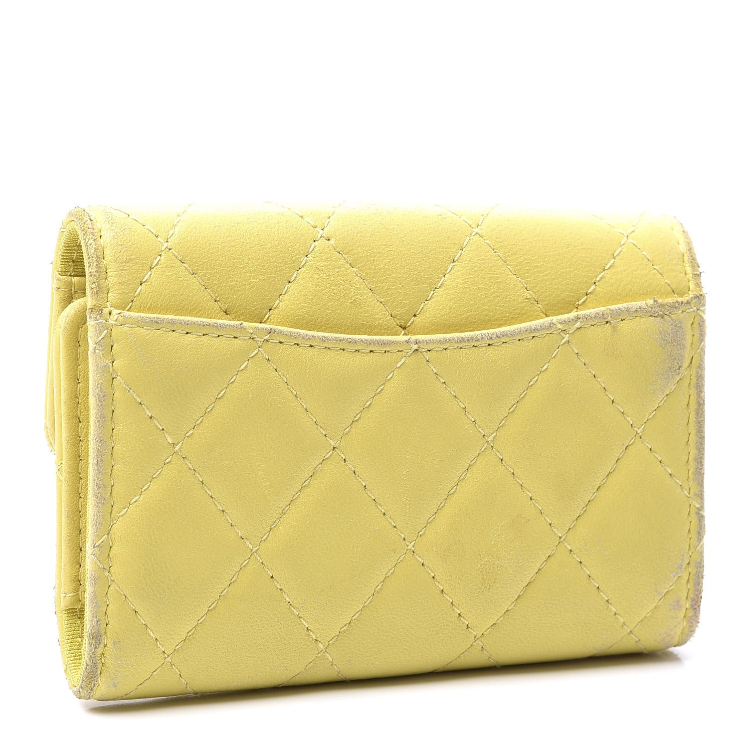 Chanel Lambskin Quilted 4 Key Holder Yellow 2 of 9