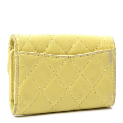 Chanel Lambskin Quilted 4 Key Holder Yellow 2 of 9
